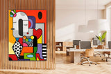 tableau  70x100 cm "Complicité Colorée"