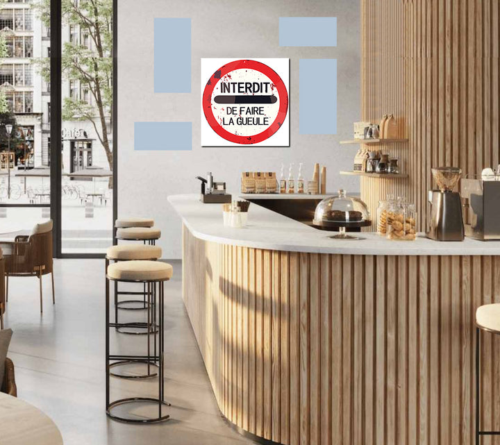 tableau décoratif - Interdit 30-30 cm - vinyle mat