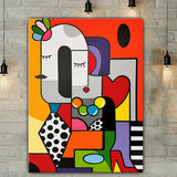 tableau  70x100 cm "Complicité Colorée"