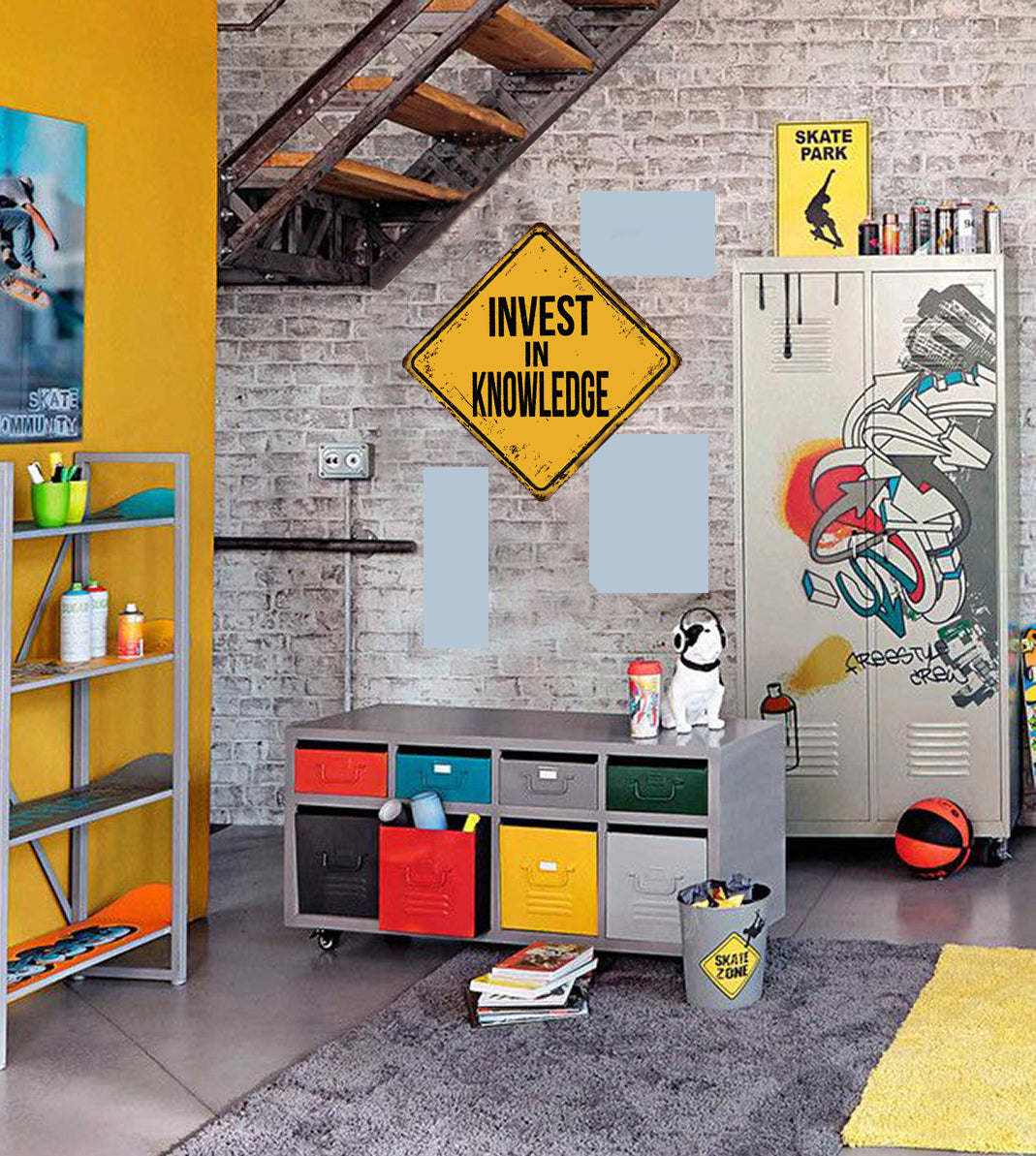 Tableau décoratif - plaque 30x30cm - invest