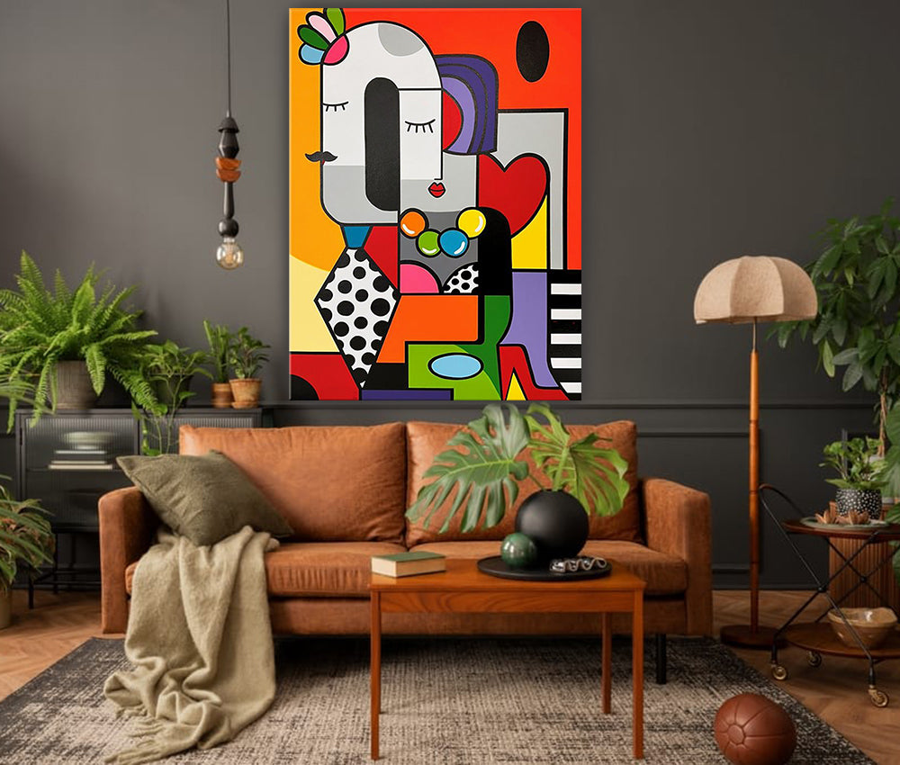 tableau en vinyle sur mdf 70x100 cm "Complicité Colorée"