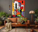 tableau  70x100 cm "Complicité Colorée"
