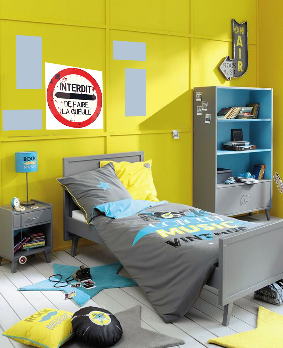 tableau décoratif - Interdit 30-30 cm - vinyle mat