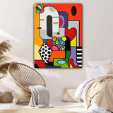 tableau  70x100 cm "Complicité Colorée"