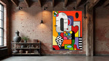 tableau  70x100 cm "Complicité Colorée"