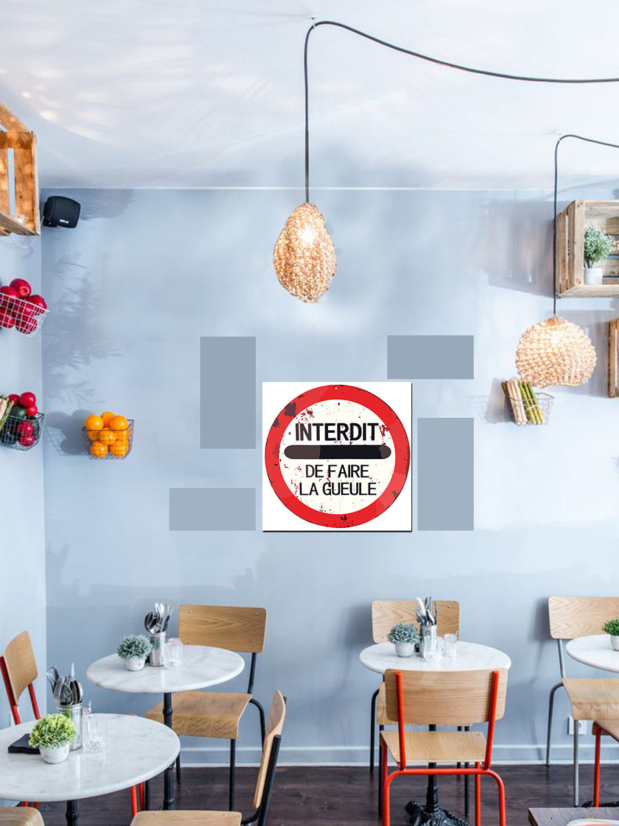 tableau décoratif - Interdit 30-30 cm - vinyle mat