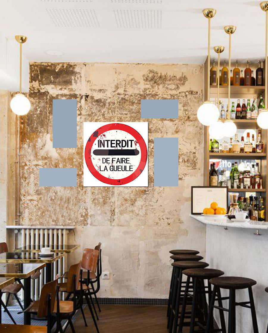 tableau décoratif - Interdit 30-30 cm - vinyle mat