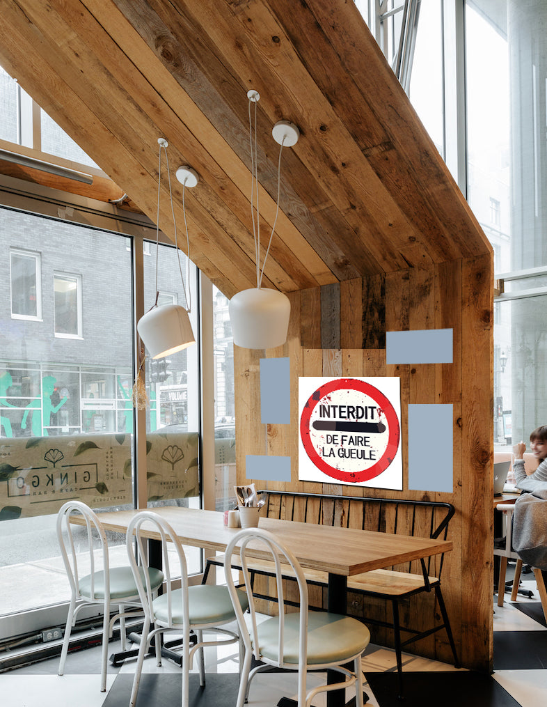 tableau décoratif - Interdit 30-30 cm - vinyle mat