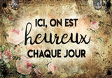 Tableau décoratif - plaque  heureux