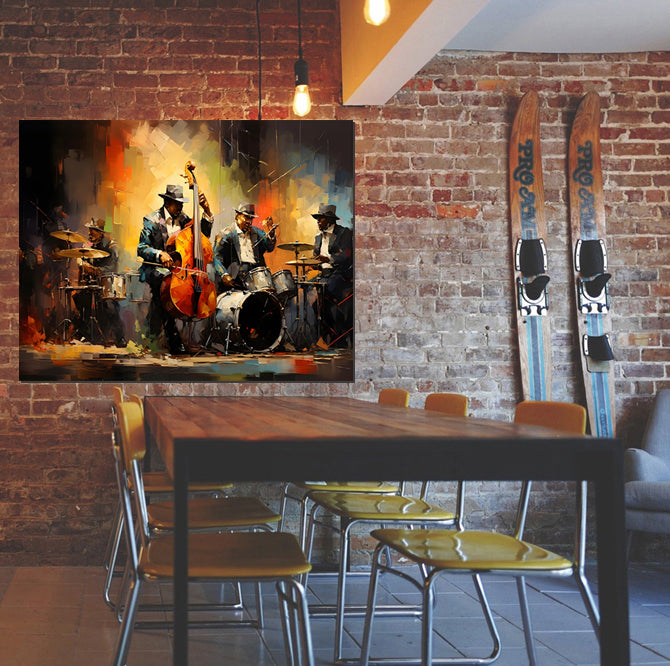 tableau jazz « Midnight Session » en toile 100x70cm