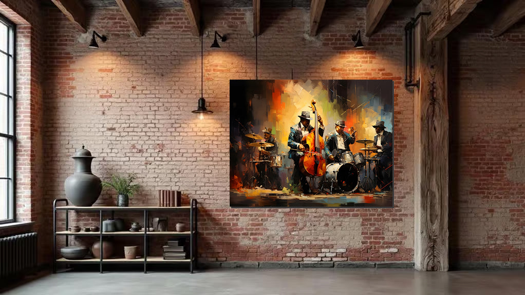 tableau jazz « Midnight Session » en toile 100x70cm