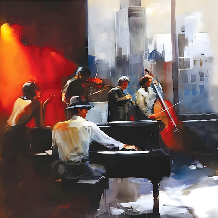 tableau "Harmonie Nocturne" en toile canvas 100x100cm