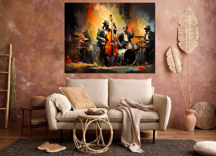 tableau jazz « Midnight Session » en toile 100x70cm