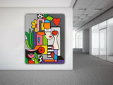 tableau - 80x100 cm "L'Éclosion du Bonheur"