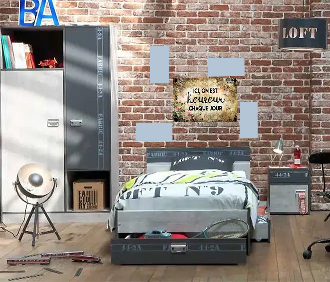 Tableau décoratif - plaque 21x30cm - heureux