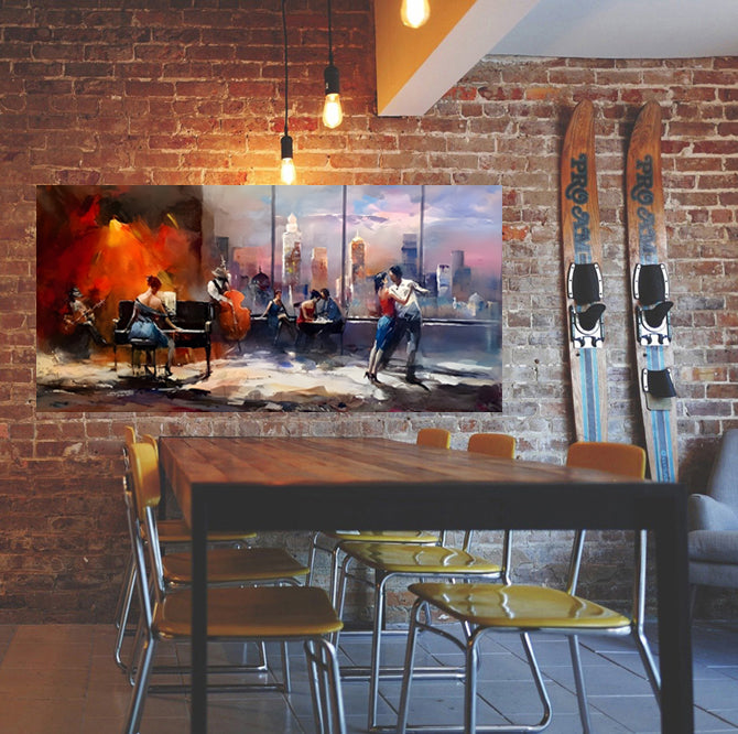 tableau « L'Instant Bleu » en toile 120x60cm