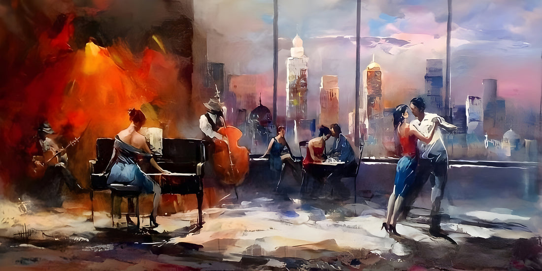 tableau « L'Instant Bleu » en toile 120x60cm