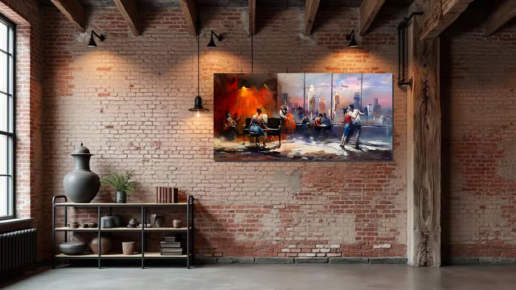 tableau « L'Instant Bleu » en toile 120x60cm
