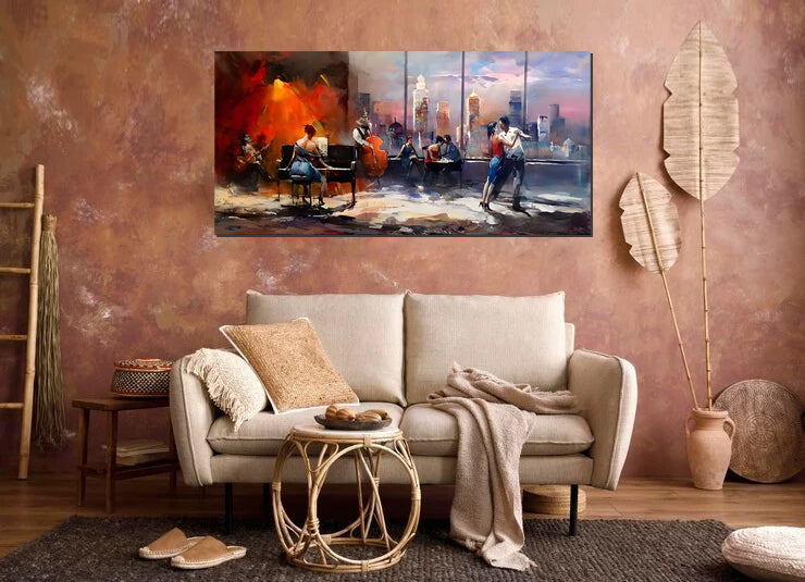 tableau « L'Instant Bleu » en toile 120x60cm