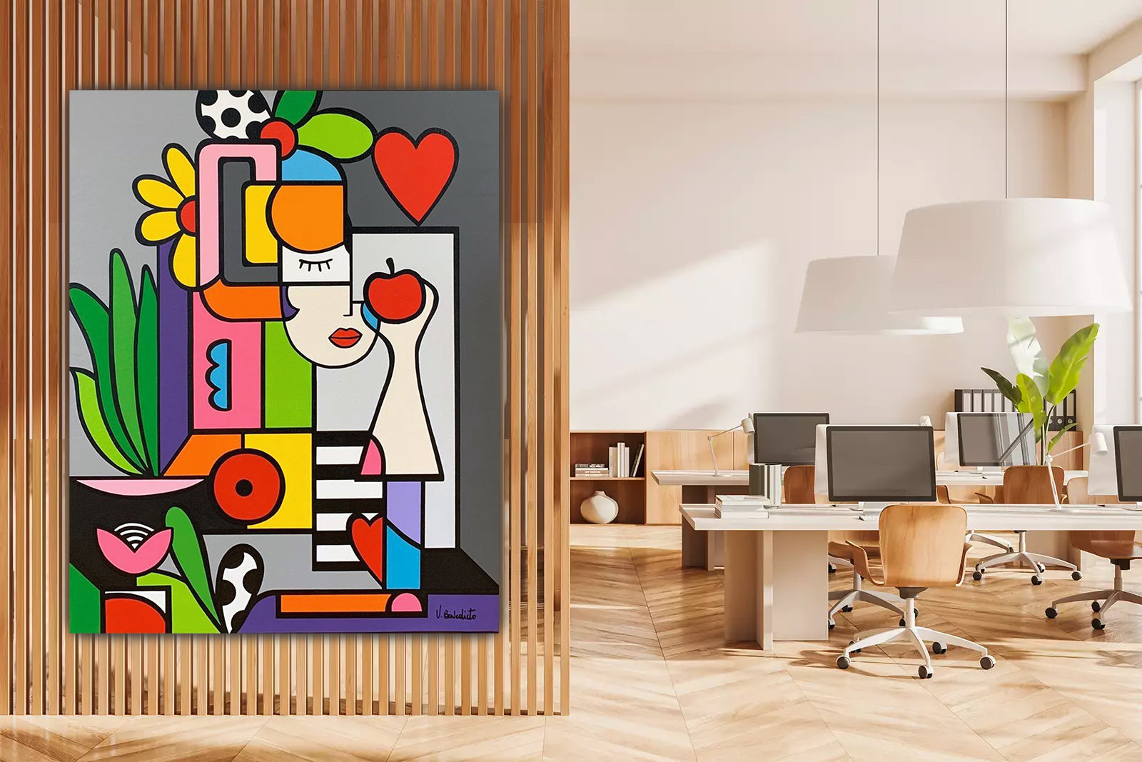 tableau vinyle sur mdf 80x100 cm "L'Éclosion du Bonheur"
