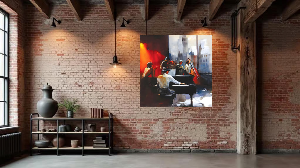 tableau "Harmonie Nocturne" en toile canvas 100x100cm