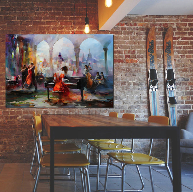 tableau "Mélodie sur la Ville" en toile 120x80cm