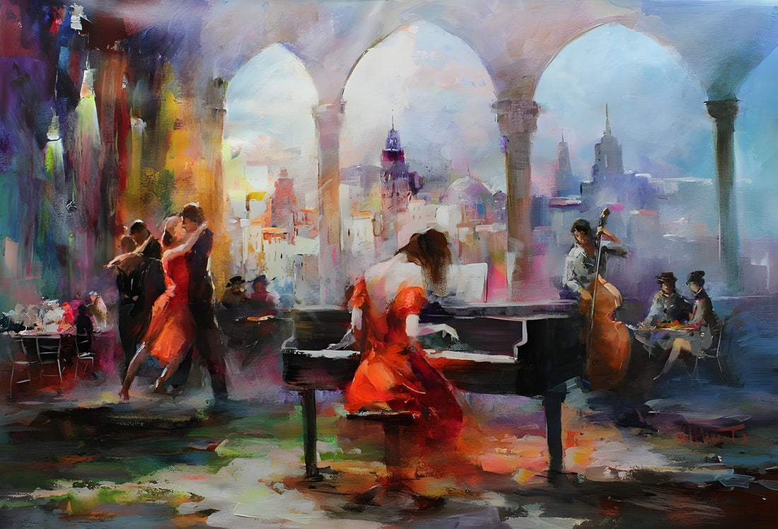 tableau "Mélodie sur la Ville" en toile 120x80cm