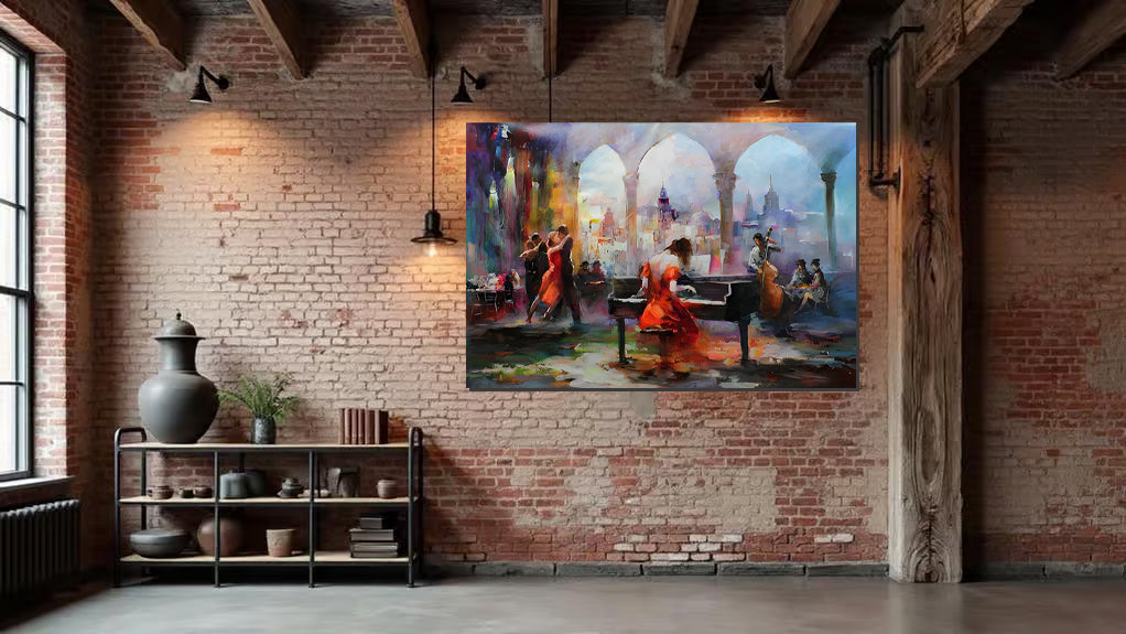tableau "Mélodie sur la Ville" en toile 120x80cm