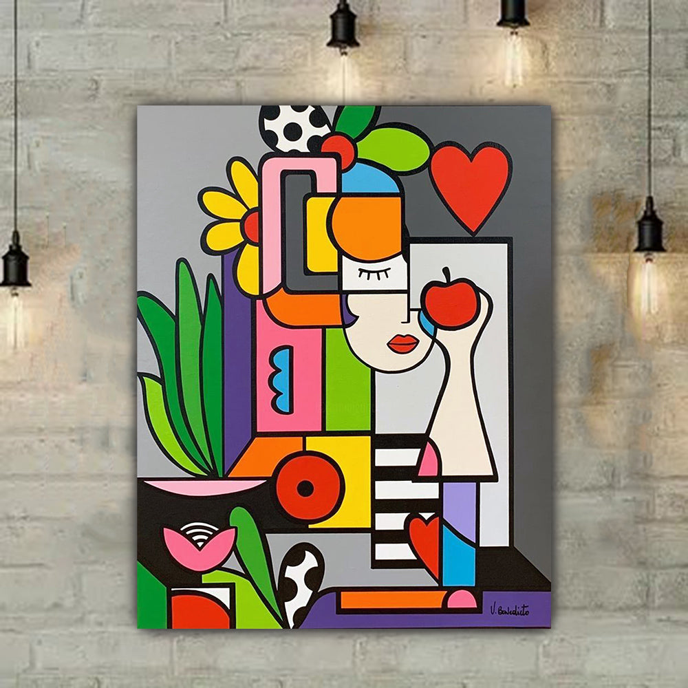 tableau vinyle sur mdf 80x100 cm "L'Éclosion du Bonheur"