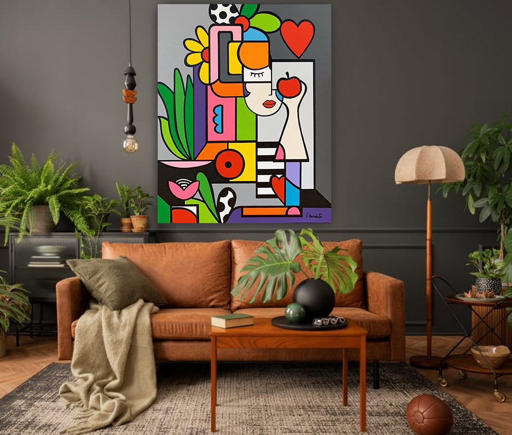 tableau vinyle sur mdf 80x100 cm "L'Éclosion du Bonheur"