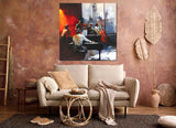 tableau "Harmonie Nocturne" en toile canvas 100x100cm