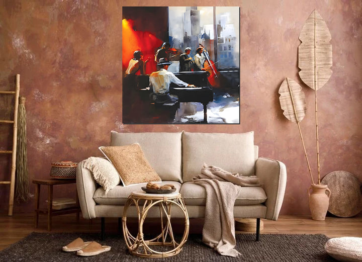 tableau "Harmonie Nocturne" en toile canvas 100x100cm