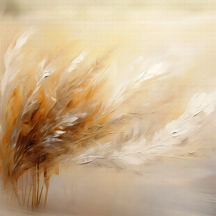 tableau plume beige - 100x100 cm