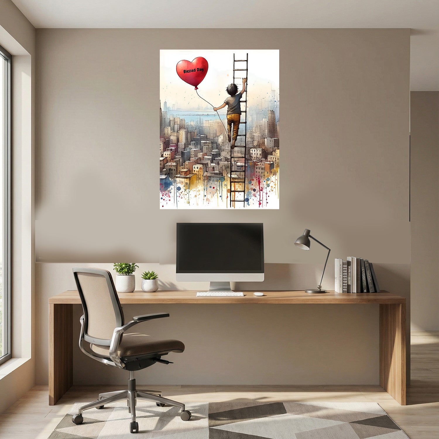 tableau « Blessed Ascent » en vinyle sur mdf