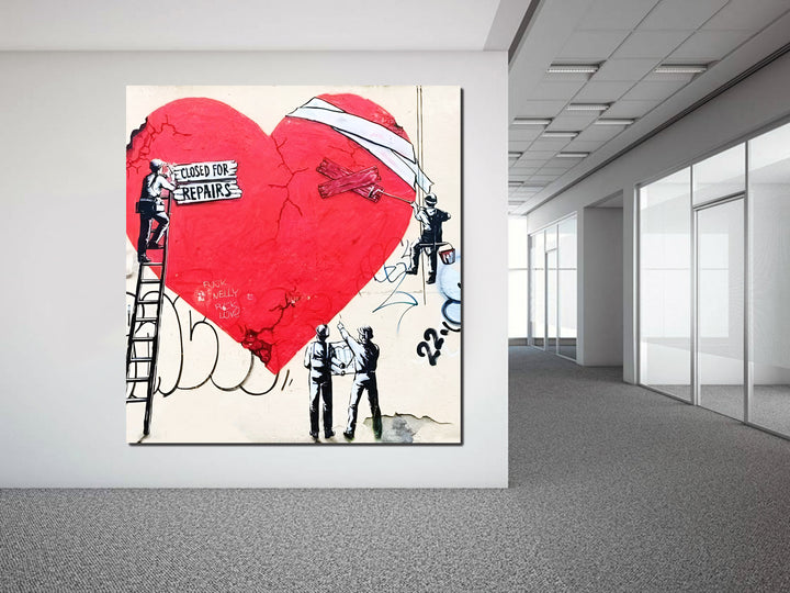 tableau "Closed for Repairs" vinyle sur mdf