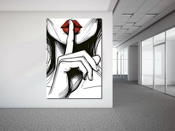 tableau "Silence Rouge" en vinyle sur mdf