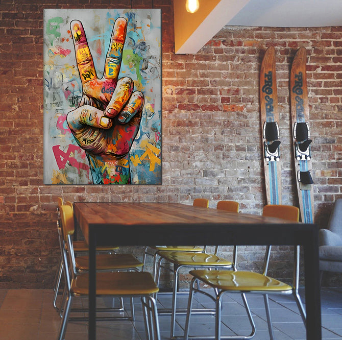 Tableau Street Art Contemporain - Geste de la Paix