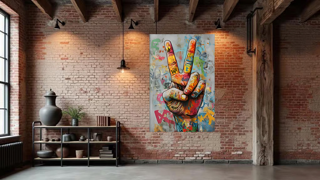 Tableau Street Art Contemporain - Geste de la Paix