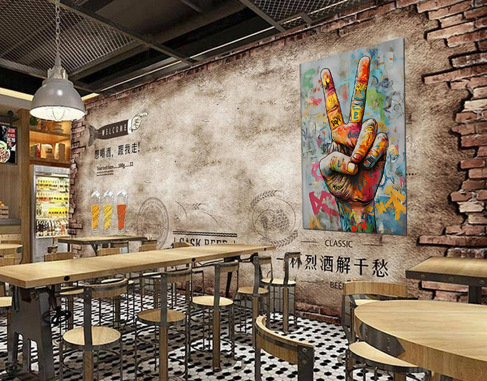 Tableau Street Art Contemporain - Geste de la Paix