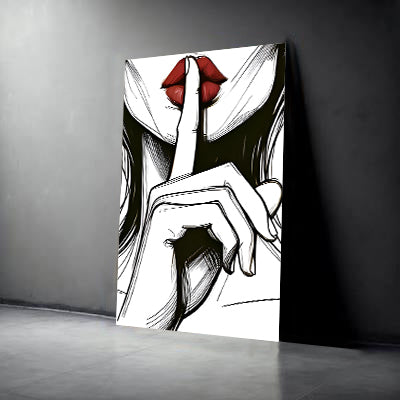tableau "Silence Rouge" en vinyle sur mdf