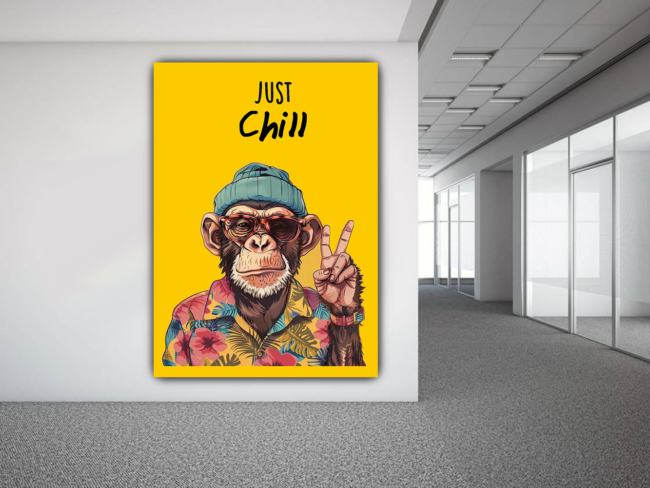 tableau vinyle sur mdf "Chimp Chill : Vibrations Tropicales"