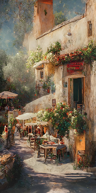 Tableau décoratif - maison muen age - 60x120 cm vinyle sur mdf