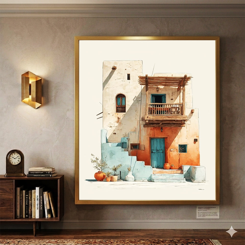 tableau 90x120 cm "La Maison des Jarres"