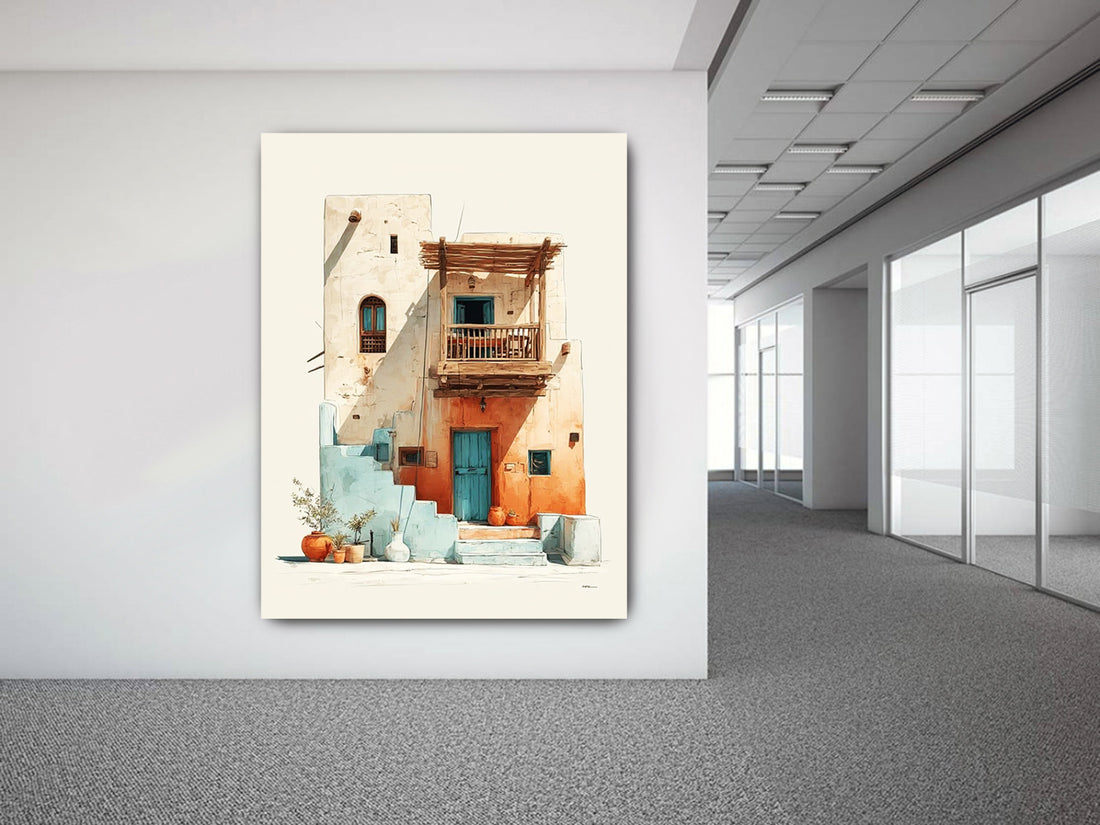 tableau 90x120 cm "La Maison des Jarres"