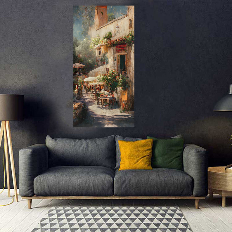 Tableau décoratif - maison muen age - 60x120 cm vinyle sur mdf