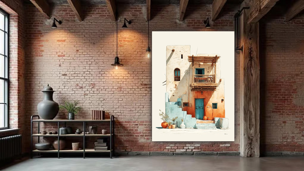 tableau 90x120 cm "La Maison des Jarres"