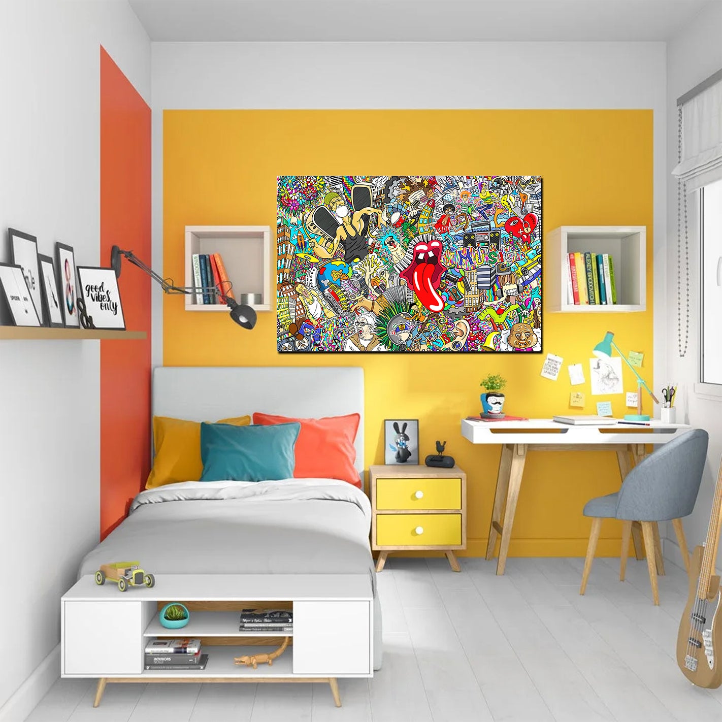 tableau décoratif - Graffiti Music - vinyle mat sur mdf - 120 x 80 cm