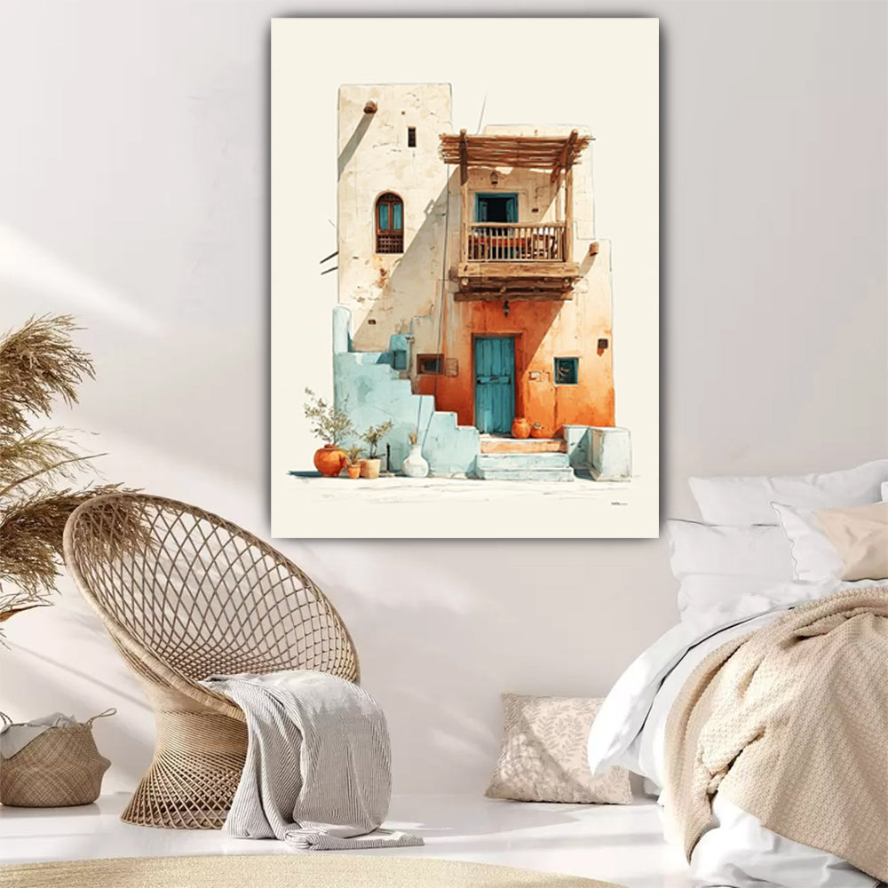 tableau 90x120 cm "La Maison des Jarres"