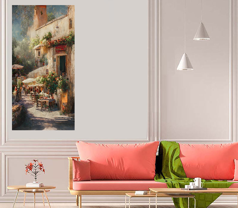 Tableau décoratif - maison muen age - 60x120 cm vinyle sur mdf