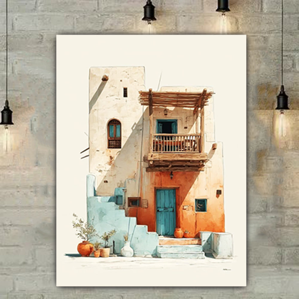tableau 90x120 cm "La Maison des Jarres"